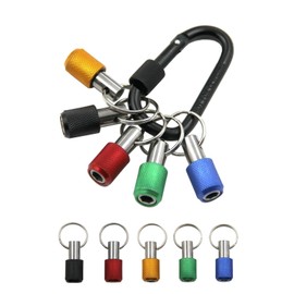 VVGAOGES Pack of 5 1/4 Hex Shank Screwdriver Bit Holder, 1/4 Inch Bit Holder, Key Ring, Non-Slip Quick Change Drill Holder Set, Magnetic Drill Extension Bar Holder Adapter (5)