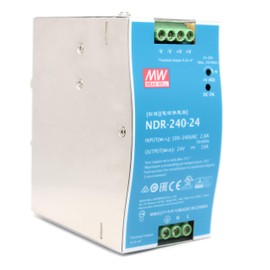 Mean Well NDR-240-24 240W 24VDC 10A AC/DC Industrial DIN Rail Power Supply Single Output Provided by KAINSC Products