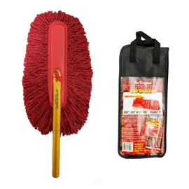 California Car Duster 62442 - Plumero de Coche estándar con Mango de Madera, Color Rojo