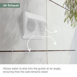 Vent Systems 10" Inch Exhaust Vent Cover with Rubber Gasket - White Galvanized Steel - Robust and Weatherproof Outdoor Air Exhaust Box - Duct or Surface Mounting - Rain and Snow Protection