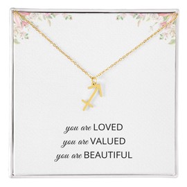 Necklace Gifts for Women Affirmation Birthday Gift for Daughter Granddaughter Christmas Gift Mantra Necklace Niece Gift Virgo Sagittarius Zodiac Gifts All Signs Standard Box Gold Finish Sagittarius