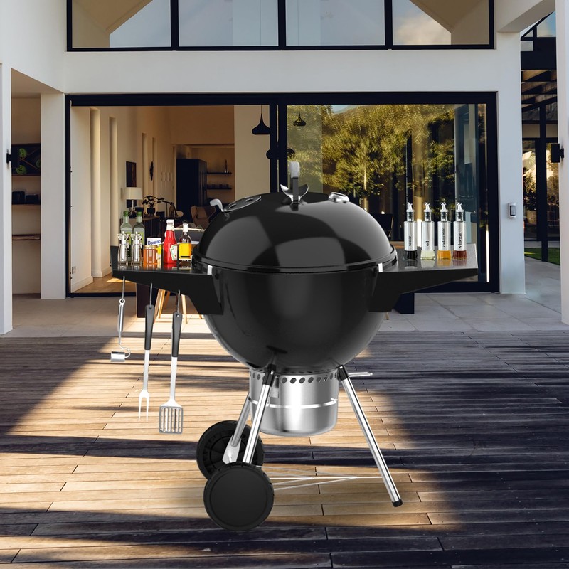 Charkettle Grill Table Shelf Compatible with Weber 22 Inches Kettle