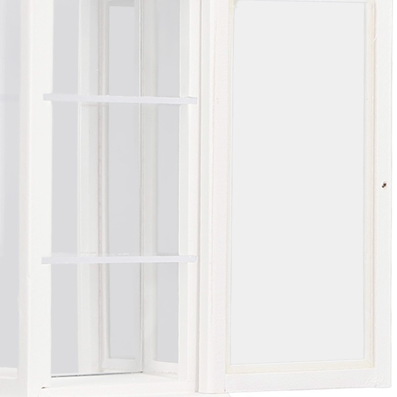 1:12 Doll House Miniature Cabinet Wooden Simulation White Arc Roof
