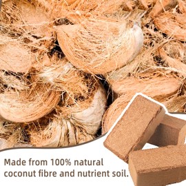 Coco Coir for Plant- 8 Pack Coco Coir Brick- 24 Gallons Coconut Soil with Low EC & PH Balance-Coco Fiber for Herbs& Flowers- High Expansion-Renewable Coco Soil for Planting