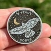 Personalizable Black and Silver Sobriety Token | Customizable Chips &