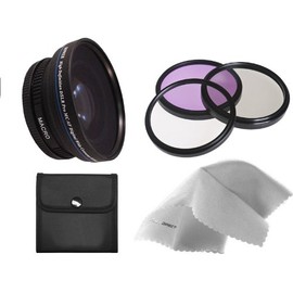 Canon PowerShot SX520 HS 0.5X High Definition Super Wide Angle Lens w/Macro (Includes Necessary Lens/Filter Adapters) + 58mm 3 Piece Filter Kit + Nw Direct Micro Fiber Cleaning Cloth