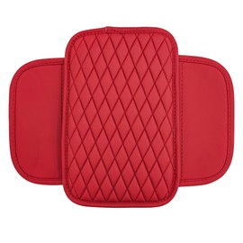 QKWL Center Console Cover, Arm Rest Cover for Car, Car Console Covers, Console Cover, Long-Lasting and Comfortable to The Touch, Suitable for Most Cars, Trucks, SUVs (Wine Red)