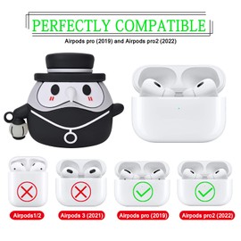 Celeyearnirs Compatible with AirPods Pro 2nd/1st Generation Cute Case Cover with Keychain, Luminous Medieval Plague Doctor Anime Design Compatible with AirPods Pro(2019/2022) TPU Silicone Case