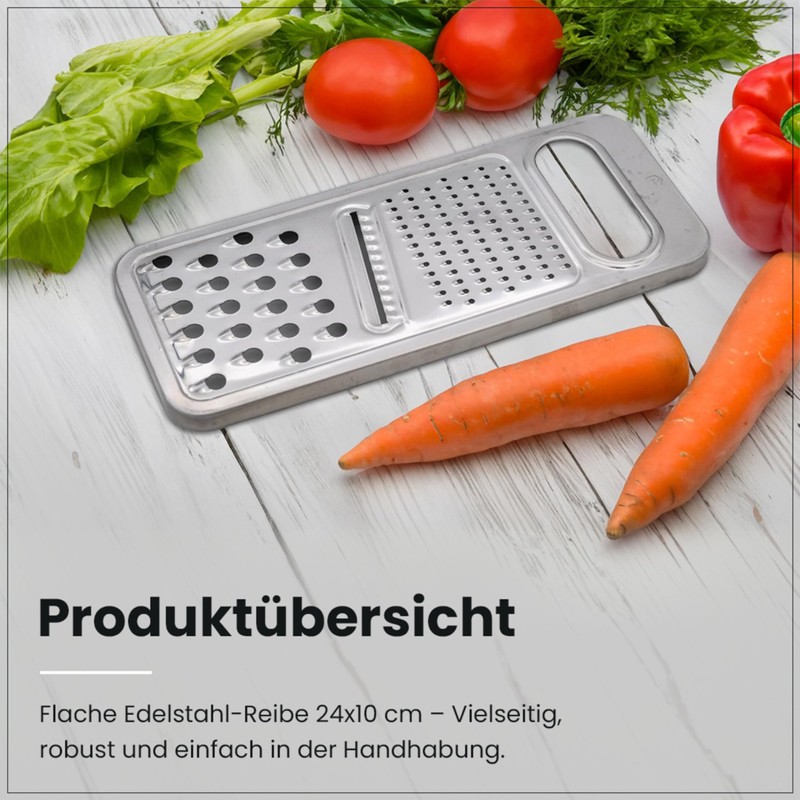 GRANA HOME Flat Stainless Steel Grater 24 x 10 cm