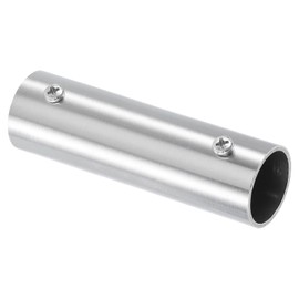 sourcing map 1Pcs 2-Way Straight Pipe Fitting Connector, Fit 1 Inch(25mm) OD Pipe Stainless Steel 120mm Length Structural Pipe Connector Chain Link Fence Clamp