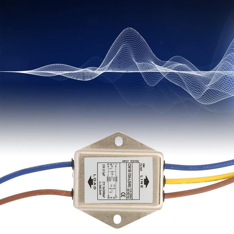 EMI Mains Filter 230V, CW1B-10A-L(040) Single-Phase Filter for 115V/250V, 10A,