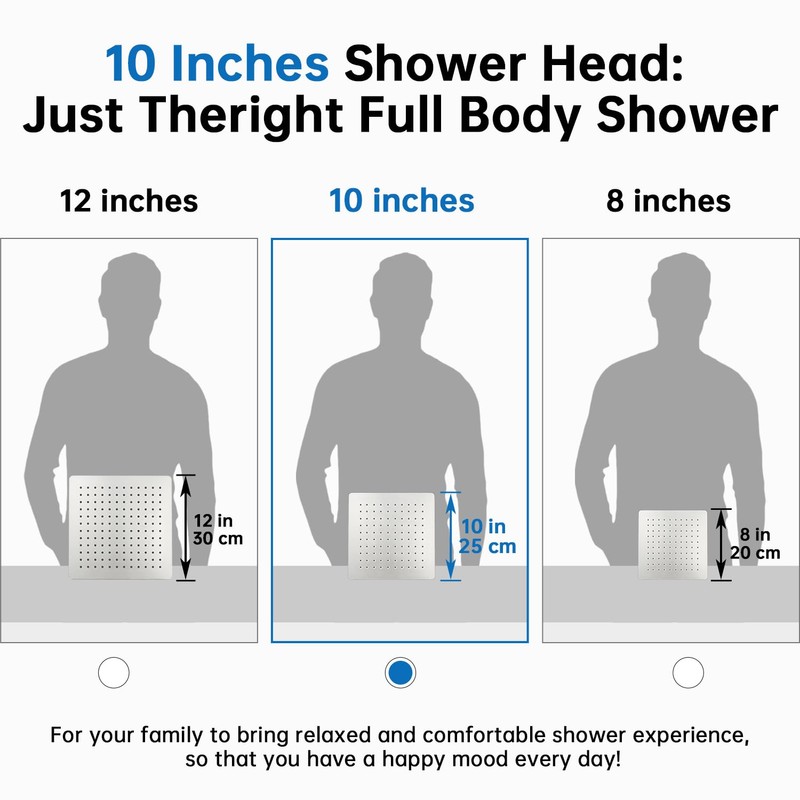 G-Promise All Metal 10 Inches Rainfall Shower Head with Handheld