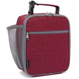 FlowFly - Lonchera para niños con aislamiento, bolsa suave, mini enfriador para volver a la escuela, kit de comida térmica para niñas, niños, rojo