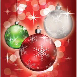 Club Pack of 192 Bright Baubles Holiday Christmas Disposable Paper Party Lunch Napkins 6.5"