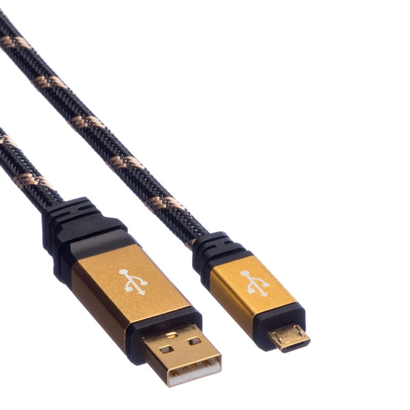 ROLINE GOLD USB 2.0 Kabel, Typ A ST - Micro