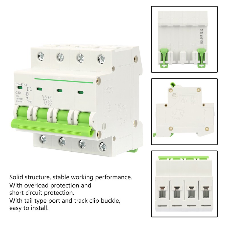 TOMG3-63 4P C type Miniature Circuit Breaker Leakage Protection Air