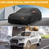 Partuto Waterproof All-Weather Universal Car Cover with Right Side Zipper,