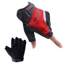 HLDD HANDLANDY Fingerless Work Gloves for Men, Half Finger Work Gloves, Grip, Shock-Absorbing, Breathable, Uwrist TPR Anti-Collision Gloves for Men & Women