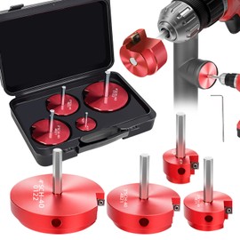 4-Piece PVC Pipe Reamer Kit for 1/2" Drills - 1-1/4",2",3",4” Inner Cutter Tool Reamer for PVC, CPVC, ABS, Conduit & Industrial Pipe, SCH40 Repairs, Pipes Fitting Saver