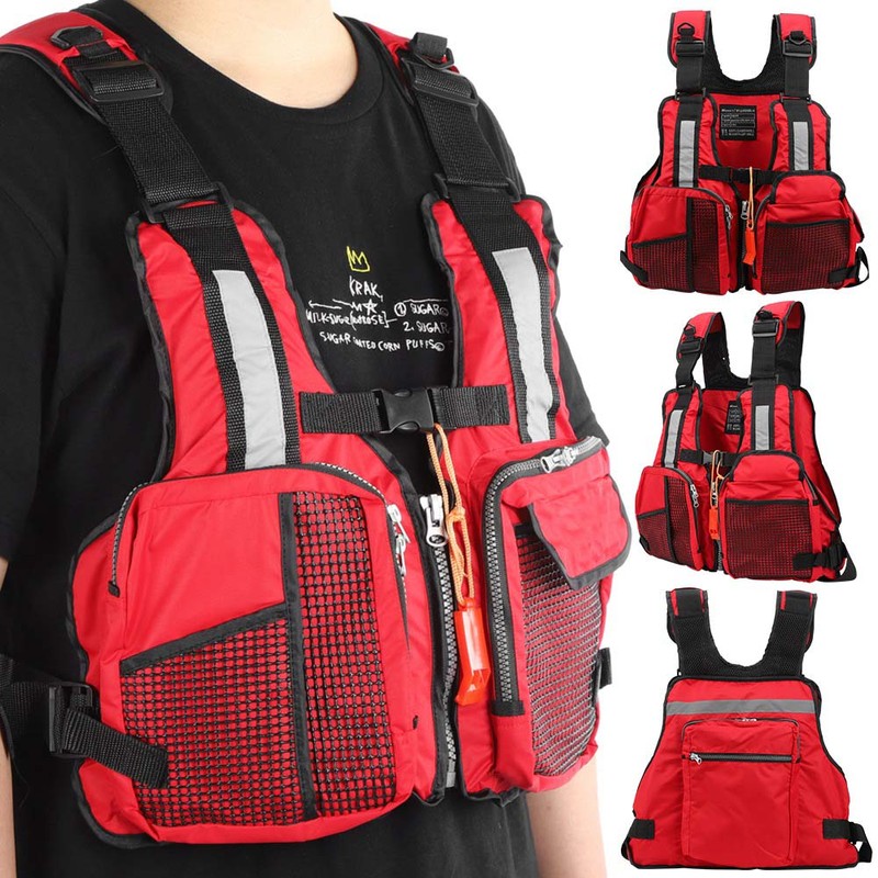 Portable Adult Floating Vest Fishing Waistcoat Multi Pocket Life Jacket