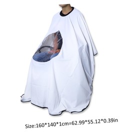 Baluue Transparent Hair Cutting Cape with Viewing Window Reusable Hairdressing Gown for Salon Home Use Lightweight Comfortable Machine Washable for Hair Cutting Coloring