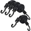 4Pack 100cm Black Bungee Cords with Hooks