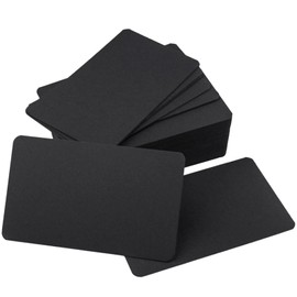 Pack of 100 Black Blank Playing Cards, Business Cards, Blank Cards, Blank Playing Cards, Flash Cards, Kraft Paper, Business Cards, Flash Cards, Blank, White Postcard, Thank You Card, 54 x 88 mm