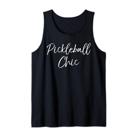 Funny Pickle Ball Quote Gift for Women Cute Pickleball Chic Tank Top