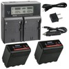 Kastar 2-Pack NP-F980EXP Battery and CH04 Dual Fast Charger Compatible