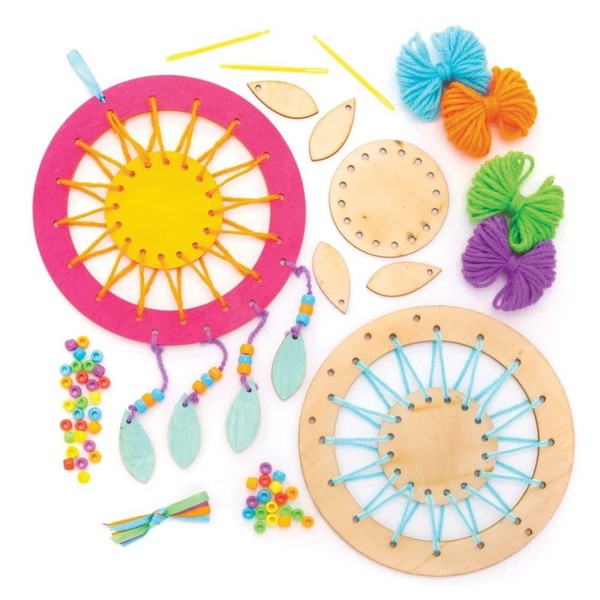 Baker Ross AW601 Wooden Dream Catcher Kit, Dreamcatchers for Kids