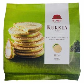 KUKKIA Green Tea - Whipped Green Tea Cream Sandwiched with Wafer(Gaufrette) and Crispy Cookie 10ct/bag