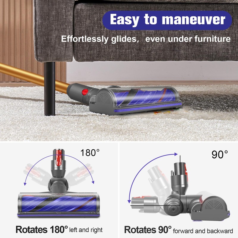 DrRobor Ersatzteile Bürste für Dyson V12 Detect Slim Anti-Verwirrung Bodendüse,