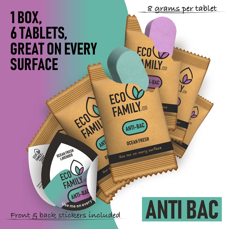 Eco Family, Anti-bacterial, Multipurpose, Cleaning Tablets, Refill, (6x 8g) |