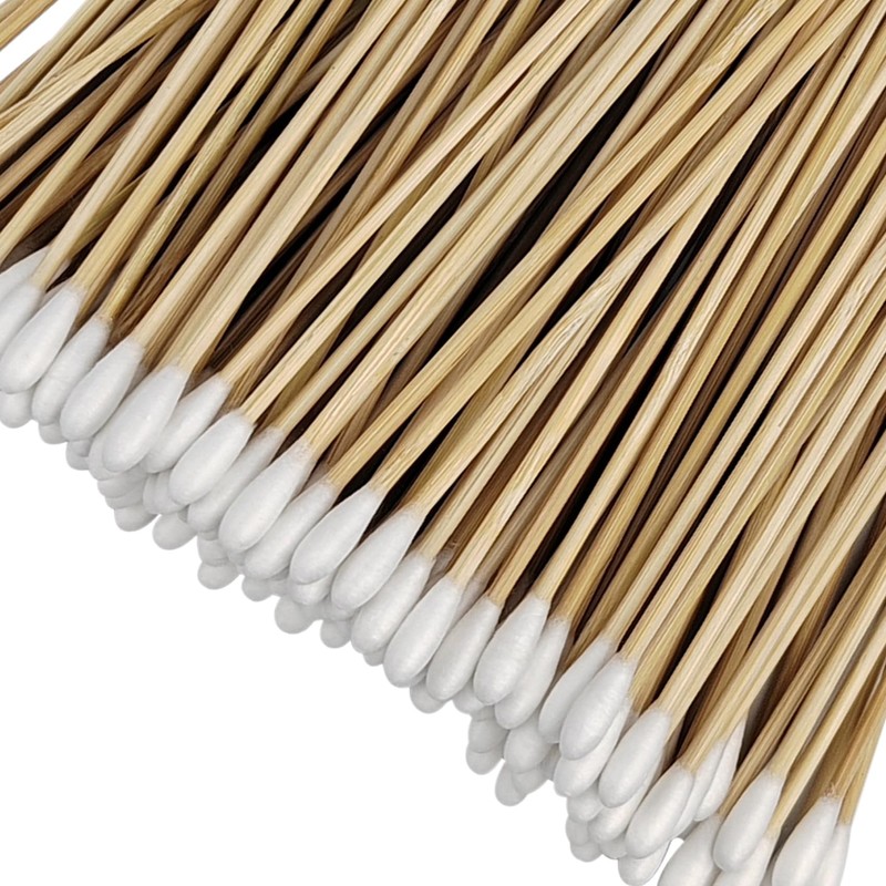 200 Pcs 6 Inch Long Bamboo Cotton Swabs with Wooden
