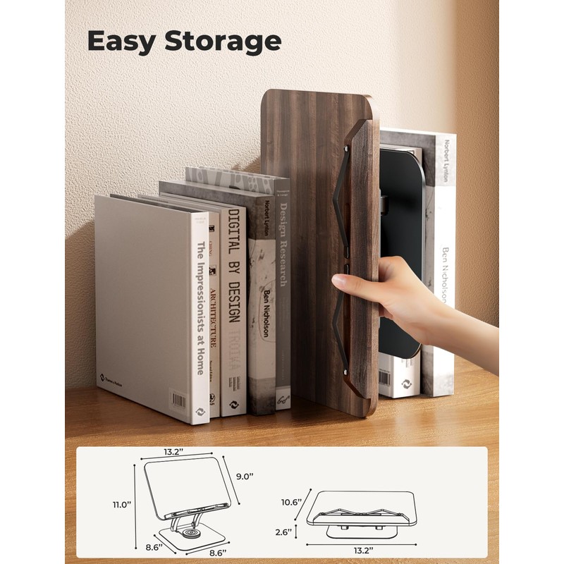 Tounee Book Stand for Reading, Adjustable Book Holder with 360°