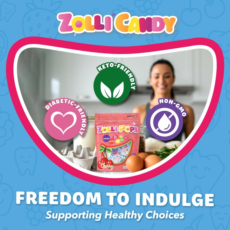 Zollipops Clean Teeth Lollipops, Cherry, 3.1 Ounce