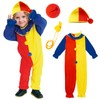 Clown Costume Children's Set, Carnival Outfit with Clown Nose Rainbow