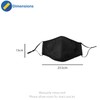 Komonee 4 Ply Winter Washable Reusable Black Face Mask Dustproof