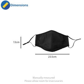 Komonee 4 Ply Winter Washable Reusable Black Face Mask Dustproof Cloth Mouth Cover Covering For Men Women Outdoors Cycling Ski Protection