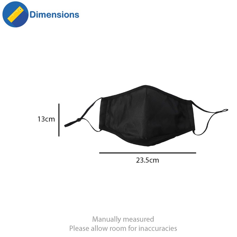 Komonee 4 Ply Winter Washable Reusable Black Face Mask Dustproof