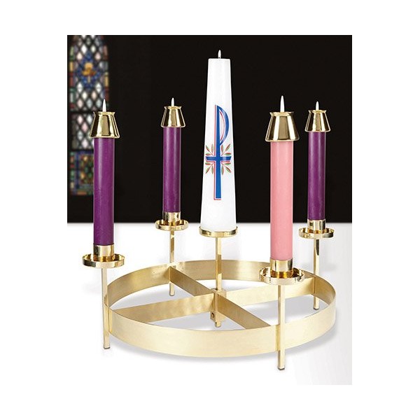US Gifts Advent Wreath, Brass (EC028) Holds (4) 1 1/2"