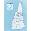 New Hampshire Ski Resorts Map 18x24 Poster (White & Light