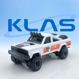 Hot Wheels '73 Jeep J10 (White, Black & Orange -K&N) 4/10 HW Hot Trucks - 2024-91/250 (Short Card) - COMES IN A GENUINE KLAS CAR KEEPER PROTECTOR CASE - HTF00