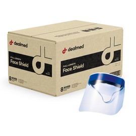 Dealmed Full-Length Disposable Face Shield, Full Face Shield Mask with Comfort Foam and Elastic Band, 30 Count (Pack of 8)