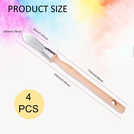 Pack of 4 Round Paint Brushes, Pointed Fine Painting Brushes, Window Frame, Small Birch Glaze Brush, Stainless Steel Bow Ring Brush for Painting Work and Door Profiles, 15 mm