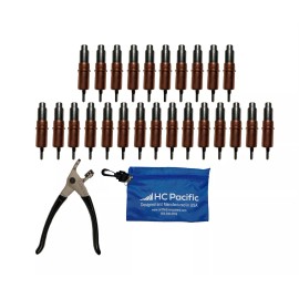 HC Pacific 25 each CHD 1/8 Heavy Duty Clecos (Made in USA) & Pouch W/ Pliers