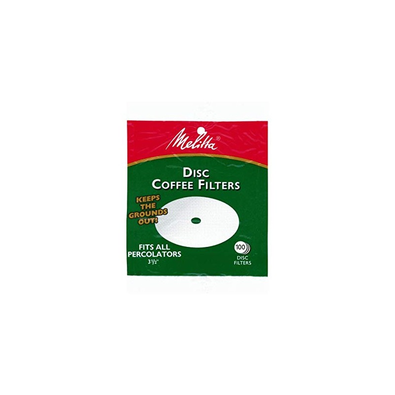 Melitta 3.5 Inch White Disc Coffee Filters, 100 Count Each,