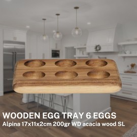 Wooden Egg Tray for 6 Eggs