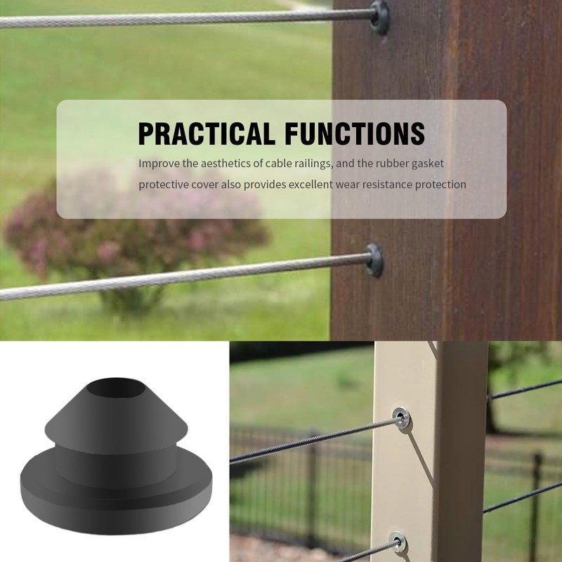 DUZFOREI 200 Pcs Cable Railing Kit Rubber Grommets Protector Sleeve