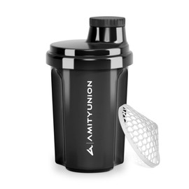 Protein Shaker 300 ml "Heaven" Leak-Proof, BPA Free with Click-In Strainer & Scale for Creamy Whey Shakes, Gym Fitness Cup for Isolate & Sports Concentrates, Protein Shaker, Original in Black